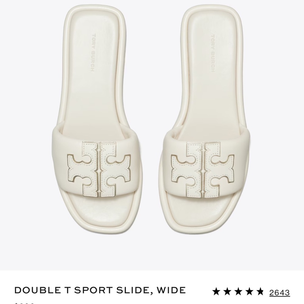 Tory Burch Women's Double T Sport Slide - Ivory